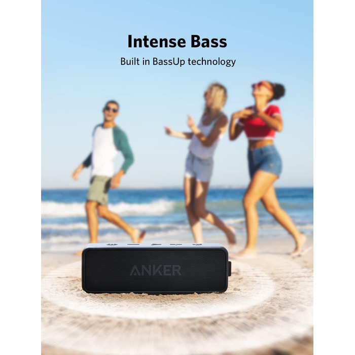 Anker SoundCore 2 Bluetooth колонка: Водонепроникна (IPX7), 24 год, 20м, з мікрофоном, чорна