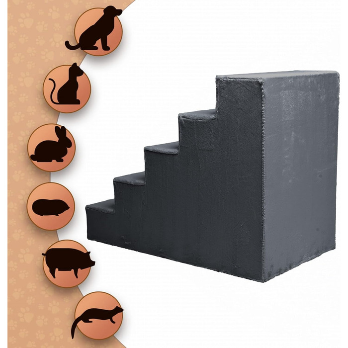 Сходинка для собак Mg Design – дерев'яна, стабільна, для дивану та ліжка, для собак та котів, 40 x 45 x 5 см, 71 x 40.5 x 56 см