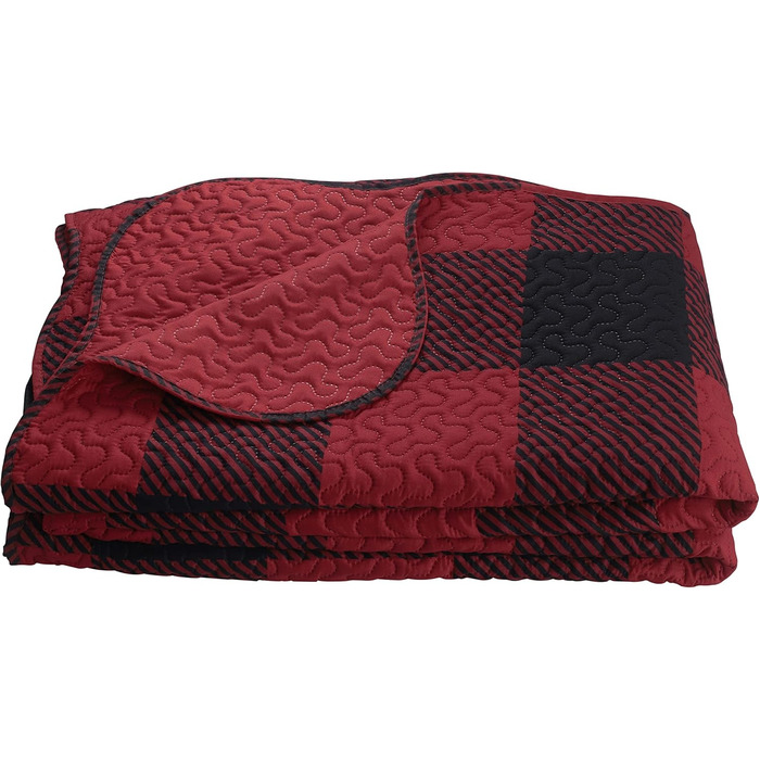 Комплект літньої постільної білизни Marina Decoration з ковдрою та двома наволочками, чорно-червоний візерунок, розмір Full/Queen