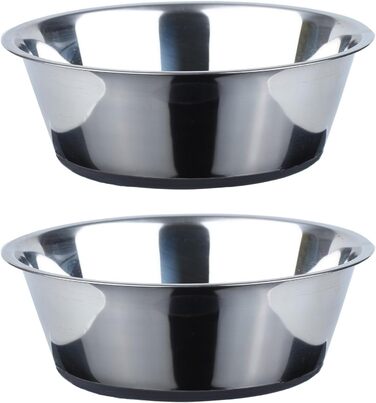 Набір мисок для собак PEGGY11 з нержавіючої сталі, 2 шт., 1,92 л - миски для корму та води для великих собак