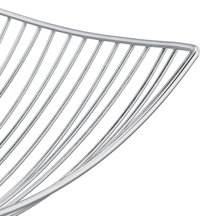 Relaxdays Rectangular Fruit Bowl in Silver