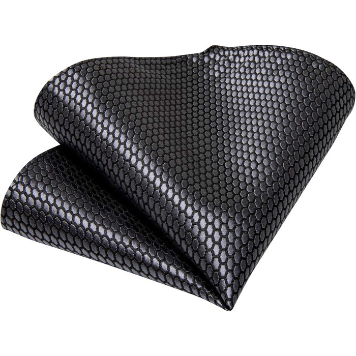 Чоловіча краватка DiBanGu в клітку з шовку, комплект з нагрудною хусткою, запонками та затискачем для краватки в подарунковій коробці для весілля та бізнесу, димчасто-сірий