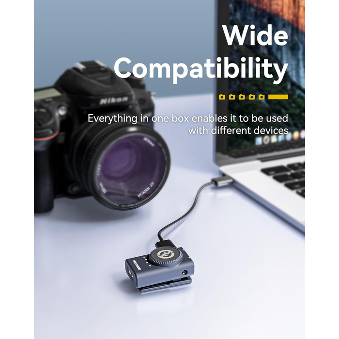 Hollyland Lark M2 бездротовий петличний мікрофон для iPhone 15/16/17 та Android, 300м радіус дії, Hi-Fi звук, шумозаглушення, 30 годин роботи, міні-мікрофон для відео (2TX + USB-C RX + чохол для зарядки) (Камера (2TX+1RX), Чорний)