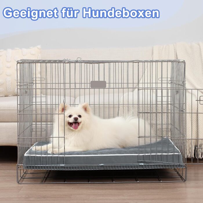 Ортопедичне ліжко для собак KSIIA, великі породи, 104x68x8 см, знімний килимок, миється, сірий колір