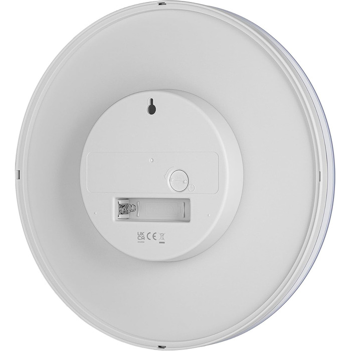 Braun Classic Analog Wall Clock with Silent Quartz Movement, Easy to Read, 23 cm Diameter in White, Model BC26W.