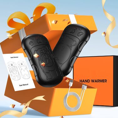 Електричні грілки для рук, 2 шт. 6000 мАг, акумуляторні, багаторазові, для спорту, полювання, кемпінгу, теплий подарунок, чорний