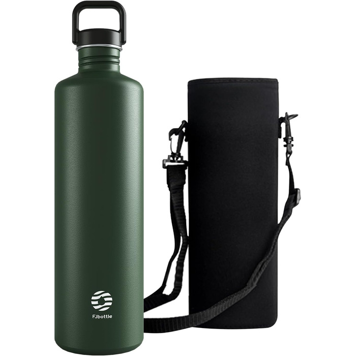 2L Stainless Steel Water Bottle | 2 Liter Single-Walled Water Canteen | Eco-Friendly Reusable Bottle | Plastic-Free and Leak-Proof Metal Water Bottle | 2l Eco Drinking Bottle, Green