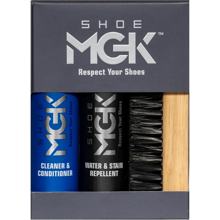SHOE MGK Shoe Cleaner Set – Water and dirt-repellent plus shoe cleaner/conditioner cleaning set for sports shoes, tennis shoes, and sneakers
