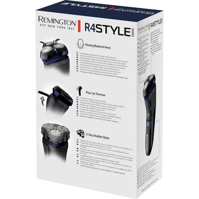 Електричний гоління для чоловіків Remington R4002 - ротаційний пристрій для гоління з тримером та насадкою для 3-денної щетини, червоний