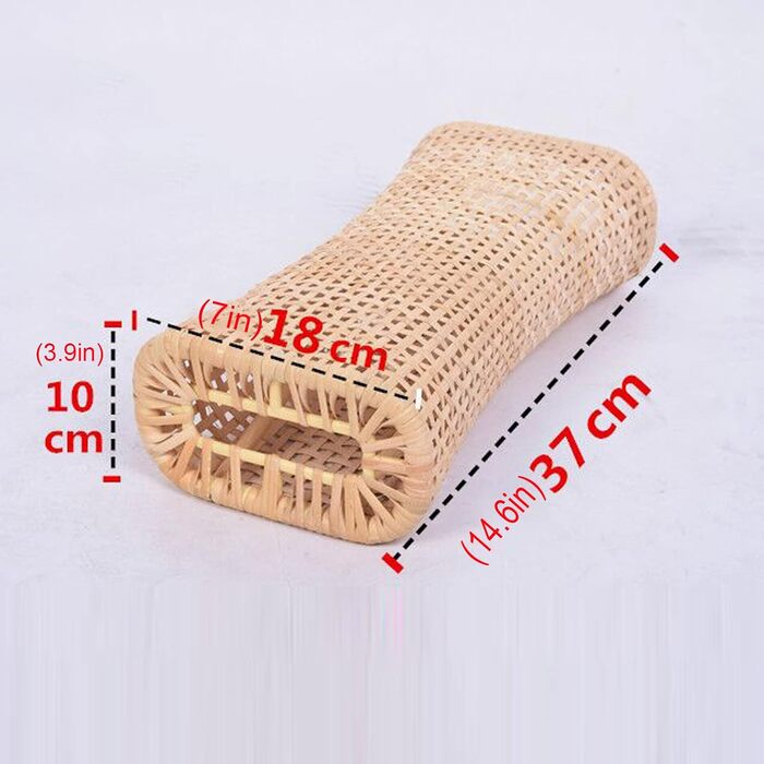 SANJIAOJIA Natural Rattan Sauna Pillow, Bamboo Headrest Pillow, Woven Pillow, Neck Support, Breathable Rattan Bed Pillow, Summer Cooling Pillow, Sleep Pillow, Orthopedic Pillow