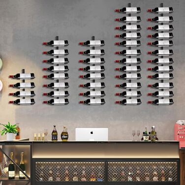 Настінна полиця для вина на 8 пляшок з металу - Weinregal Wand Metall