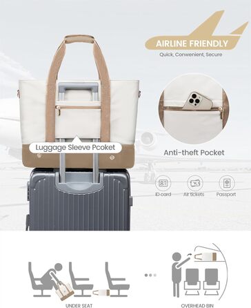 Сумка-валіза LOVEVOOK для жінок, водонепроникна, 42L, зелено-бежева. Ідеальна для подорожей, спортзалу, пологів та Ryanair. Має відділення для взуття та клінічна сумка.