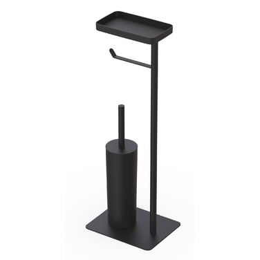 Набір для ванної кімнати в індустріальному стилі: тримач для туалетного паперу та ергономічна щітка для унітаза, чорний матовий