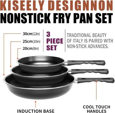 Набір сковорідок Pfannenset: 24см, 26см, 30см. 3 шт. Антипригарне покриття, для всіх плит, включаючи індукційну (Cs2)