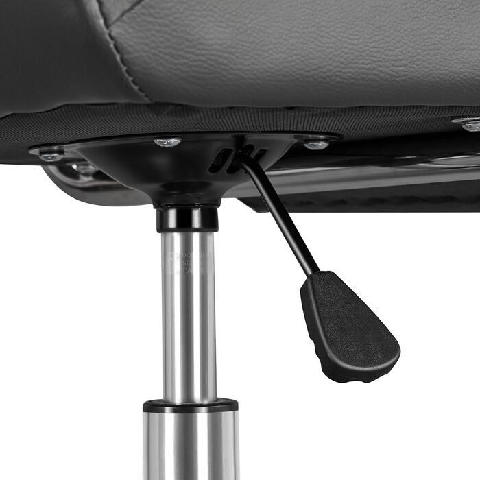 Офісне крісло Yaheetech з підлокітниками, регульоване по висоті, штучна шкіра, сірий