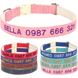 Персоналізоване собаче нашийник з металевою застібкою: напис та номер телефону, регульовані розміри для великих та середніх собак (Collar 06)