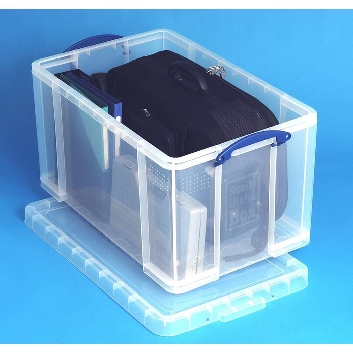 Really Useful Box 84CCB Storage Box for Clothes, Shoes, Toys, 84 L, clear transparent