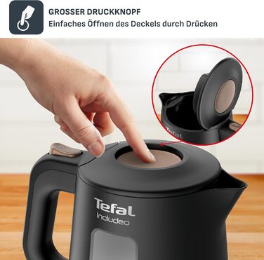 Електричний чайник Tefal Includeo KI5338, 1 л, 2400 Вт, чорний