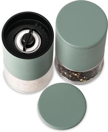 Набір з 2 мельниць для солі та перцю Vinsun - ручні, з регульованим керамічним жорном, нержавіюча сталь, ø51x100mm