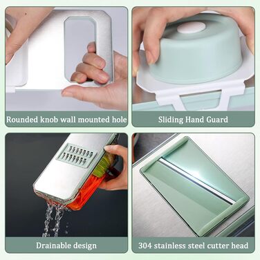 Мандоліна для овочів 7-в-1 з нержавіючої сталі – набір для нарізки овочів та шинкування | Професійний овочевий слайсер для салату та напівфабрикатів