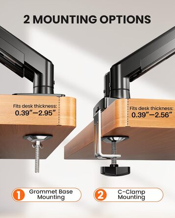 Кріплення для монітора ErGear 2 монітори, регульоване, для екранів 13-32