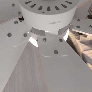 Стельовий вентилятор Cecotec EnergySilence 3600 Vision 92 см з лампами, 50 Вт, 3 швидкості, білий/блакитний