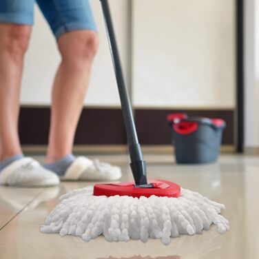Replacement mop head – including 1 rotating mop base – EasyWring mop refill, compatible with O Cedar mop, replacement head, microfiber mops for floor cleaning for triangular pin mop