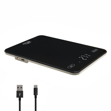 Кухонний ваги Adler, чорні, 10 кг, з USB-зарядкою
