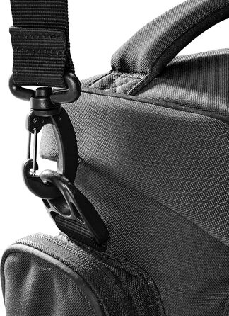 Сумка для камери Mantona Premium - підходить для камер DSR & DSM з об'єктивом (з пилозахистом, м'яким ремінцем, блискавкою, регульованим внутрішнім відділенням) (Антрацит, Антрацит)