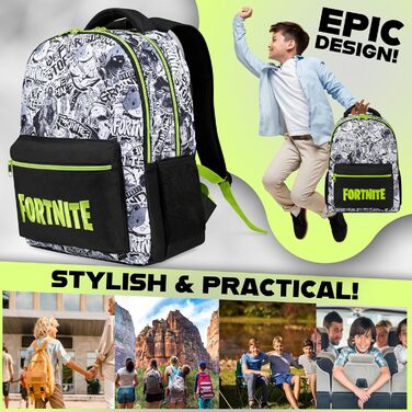 Рюкзак Fortnite для дітей та підлітків: чорний, для школи, спорту та відпочинку. Ідеальний подарунок!