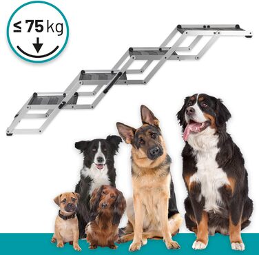 Сходинка для собак VOSS.PET, 4 ступені, для багажника авто, з алюмінію, з захисним килимком