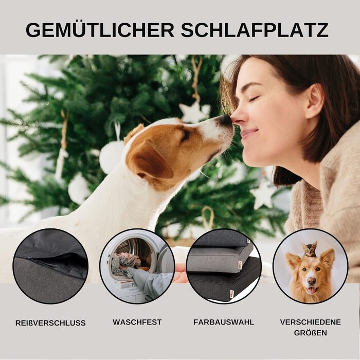 Софа-ліжко для собак MSS e.K. розміром 85 x 63 см, M-L, антрацит. Зручний корк для собак з знімним велюровим покриттям, м'якою підкладкою та пральним подушкою 85 x 63 x 25 см. Підходить для великих собак, цуценят.