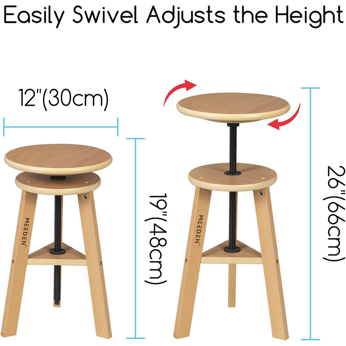 Meeden Adjustable Height Drawing Table with Stool - Artist Easel Table for Studio, Art & Craft Projects