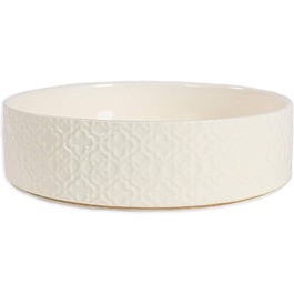 Великий миска для собак Kendra Scott з кераміки, 1,4 л (6 чашок), для корму та води, мікрохвильова та сумісна з посудомийною машиною, з декоративним тисненням