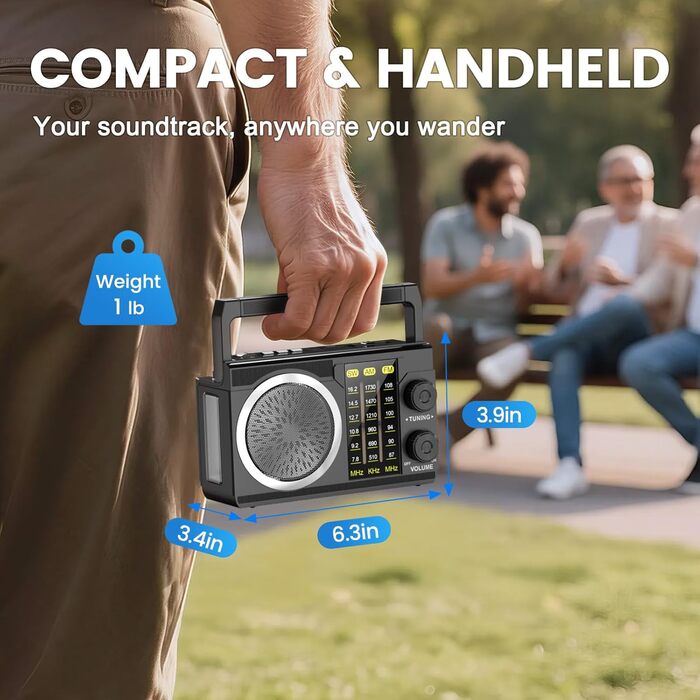 PRUNUS J-135 Радіо на сонячній енергії AM/FM/SW з акумулятором 1800mAh, Bluetooth 6.0, USB, TF-карта. Ностальгічне радіо-кофеварка для кемпінгу, надзвичайних ситуацій та активного відпочинку