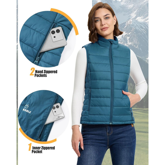 Жіноча степна жилетка Outdoor Ventures для туризму та кемпінгу, тепла, з капюшоном, керамічно-блакитна, розмір L
