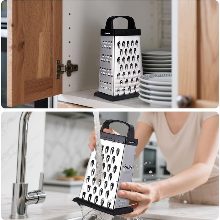 Терка кухонна YC Kitchen 4-стороння з нержавіючої сталі для овочів та сиру