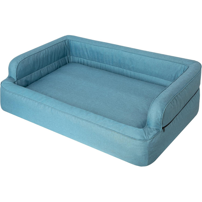 Dog bed, pet furniture, cat bed, removable cover, dog basket, dog cushion, dog lounger, sleeping places, dog sofa, XL: 96x62 cm (S: 78x47 cm, Blue)
