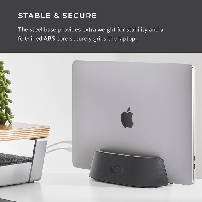 HumanCentric Adjustable Laptop Stand & Dock - Leather - for MacBook Pro & Laptops (0.5-1.5