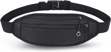 Гірчиця поясна сумка QKUDS для телефону до 7 дюймів, чорна, водонепроникна, для спорту, бігу, фітнесу, велоспорту