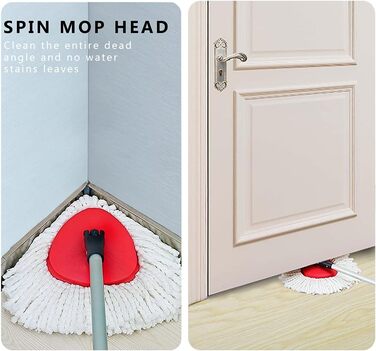 Yision Spin Mop Replacement Heads, 100% Microfiber Spin Mop Refill Heads, 360° Micro Replacement Mop Head for Easy Home Cleaning Floor Squeegee (12-Pack, White)