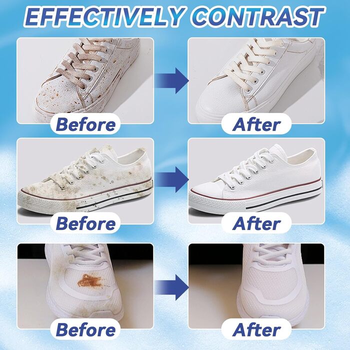 White Shoe Cleaner, 6.76 Oz Shoe Cleaner Kit with Brush and Towel, sneaker cleaner works on Leather, Knit, Canvas, Suede, PU