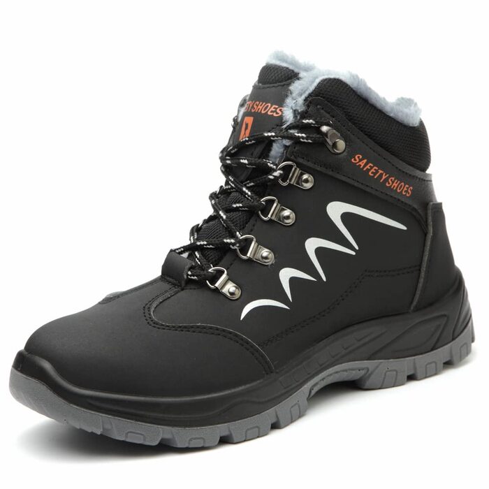 Черевики безпеки зимові чоловічі/жіночі S3, легкі, теплі, з металевим носком, 35-48 (38 EU, чорний)