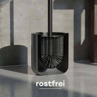 Набір для туалету SAVEGA: щітка для унітазу з нержавіючої сталі та силікону з антибактеріальною насадкою та тримачем (сірий)