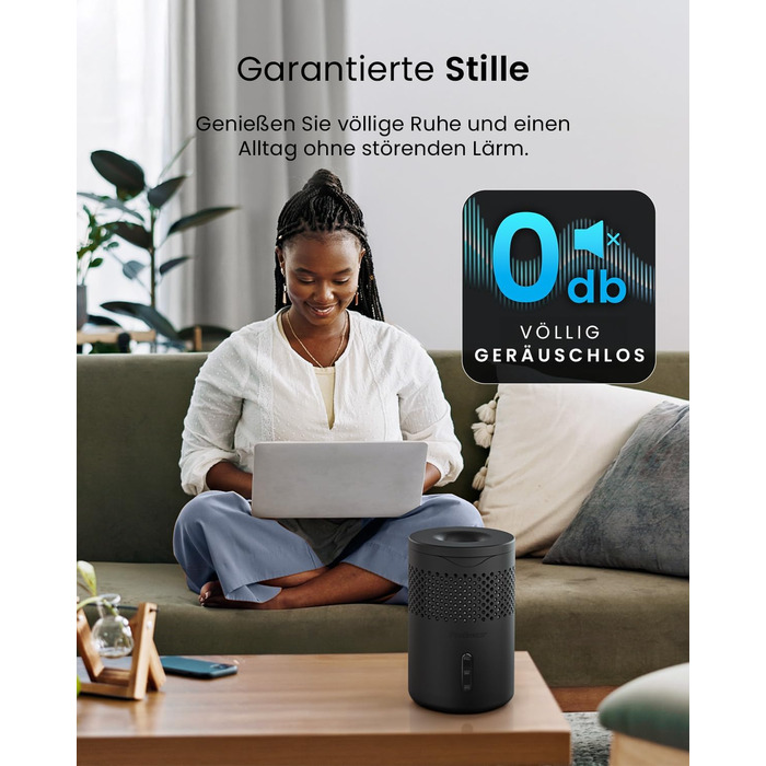 Зволожувач повітря Pro Breeze Osmo – тихий, з можливістю поповнення – для дому, спальні, шафи, авто – міні-зволожувач без живлення – таблетка 700g (до 100 днів) чорний