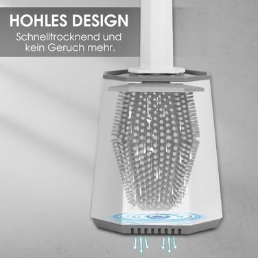 Набір для туалету: щітка для унітазу з тримачем, нержавіюча сталь та силікон, кріплення на стіну, чорний колір