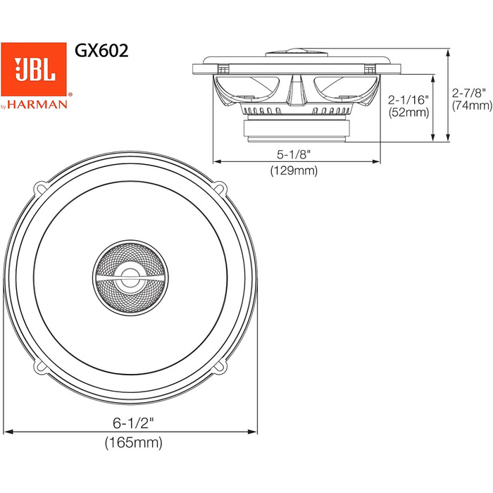 Автомобільні колонки JBL GX602 2-смугові 180 Вт 16,5 см Harman Kardon — динаміки для авто, акустика, автозвук