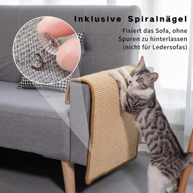 Килимок для дряпання котів JanYoo Sisal, захист від подряпин для меблів, 60x25 см (2 шт.) (60x40 см, 2 шт., 3-бежевий)