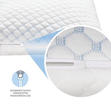 Dailydream FlexiCloud Neck Pillow with SENSICE, Memory Foam, Adjustable Filling, 80x40cm, white