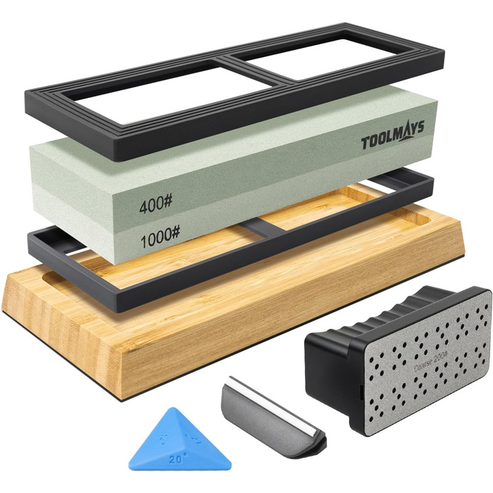 Набір для заточування ножів Schleifstein: 400/1000, з підставкою та кутовою насадкою